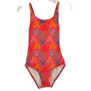 Hanna Andersson Disney Mickey Mouse Coral Dot One Piece Swimsuit Girls S